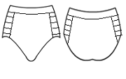 Dance pantie with binding on sides.